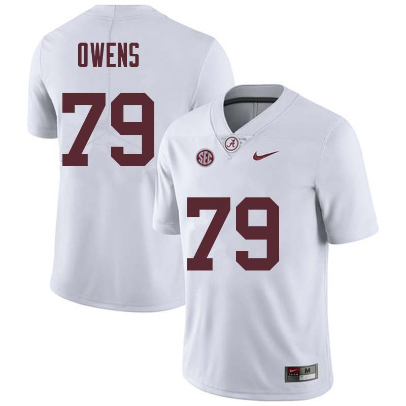 Alabama Crimson Tide Men's Chris Owens #79 White NCAA Nike Authentic Stitched College Football Jersey ZQ16U46IO